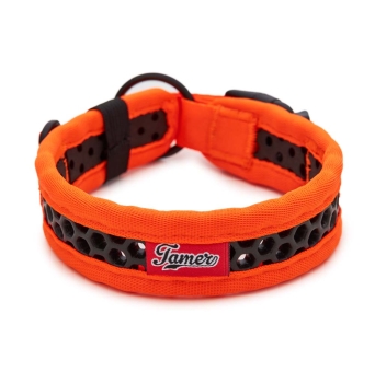 SOFTY Halsband | Länge: 40-46cm | Breite: 3,3cm | Farbe: orange/schwarz